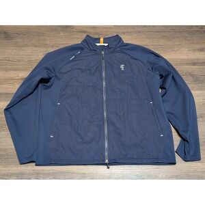 Peter Millar Mens XXL Navy Blue Quarter Zip Golf Jacket Menswear 1923 Logo READ